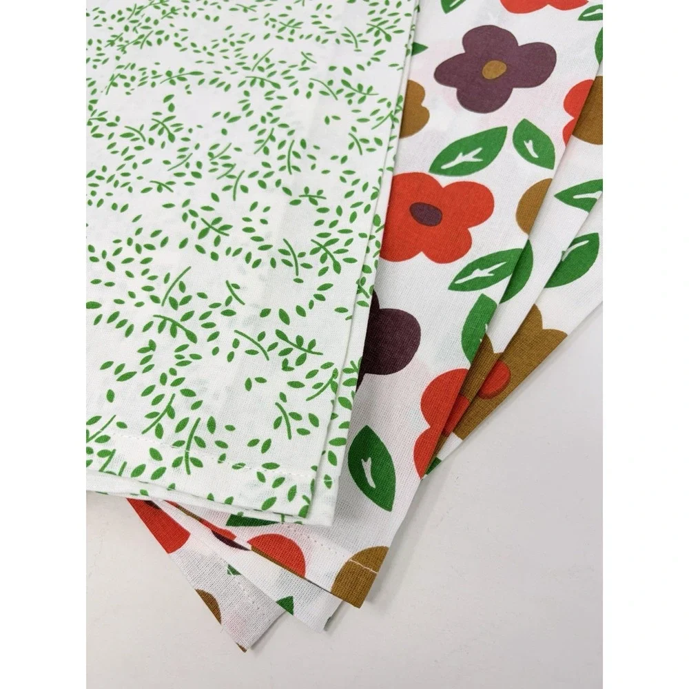 Shop LC Set of 6 Multi Color 100% Cotton Leaves & Floral Pattern Kitchen Towels